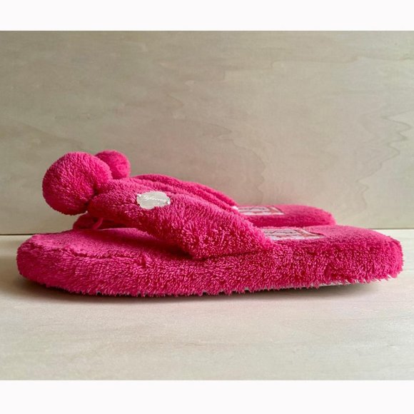 πΊHP!πΊ American Girl Girl's "Be Forever" Fuzzy Fuchsia Pom-Pom Slippers - Picture 6 of 11